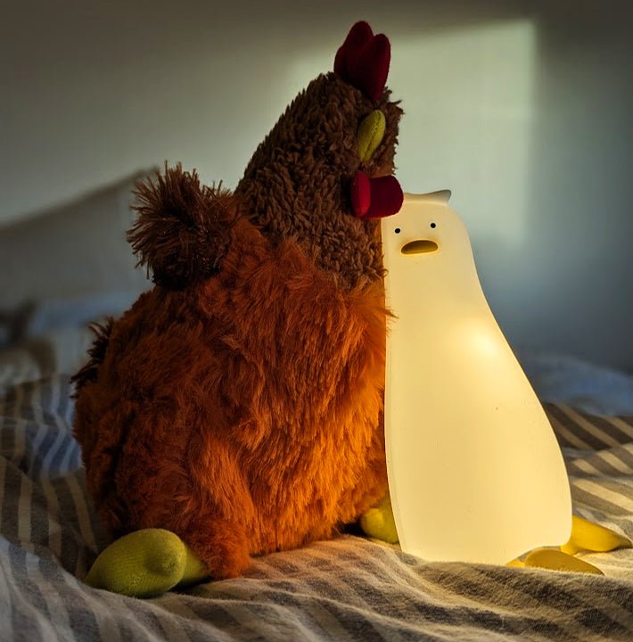 Natte lampe "Træt And" med 3 lysindstillinger – En sød gave til alle! Passer til enhver indretning - FoxBox