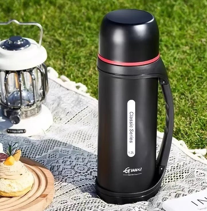1,2L Stor Kapacitet Kedel – Udendørs Camping Termos, Rejse Kaffe Termos, Transportabel Vakuum Kop - FoxBox