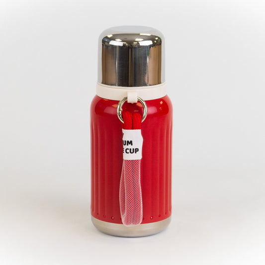 300ML Mini Rustfrit Stål Vakuumflaske med To Låg – Rejsekrus, Roman Kolonne Design, Termosflaske, Kaffe Krus, Isvand Gaveflaske - FoxBox