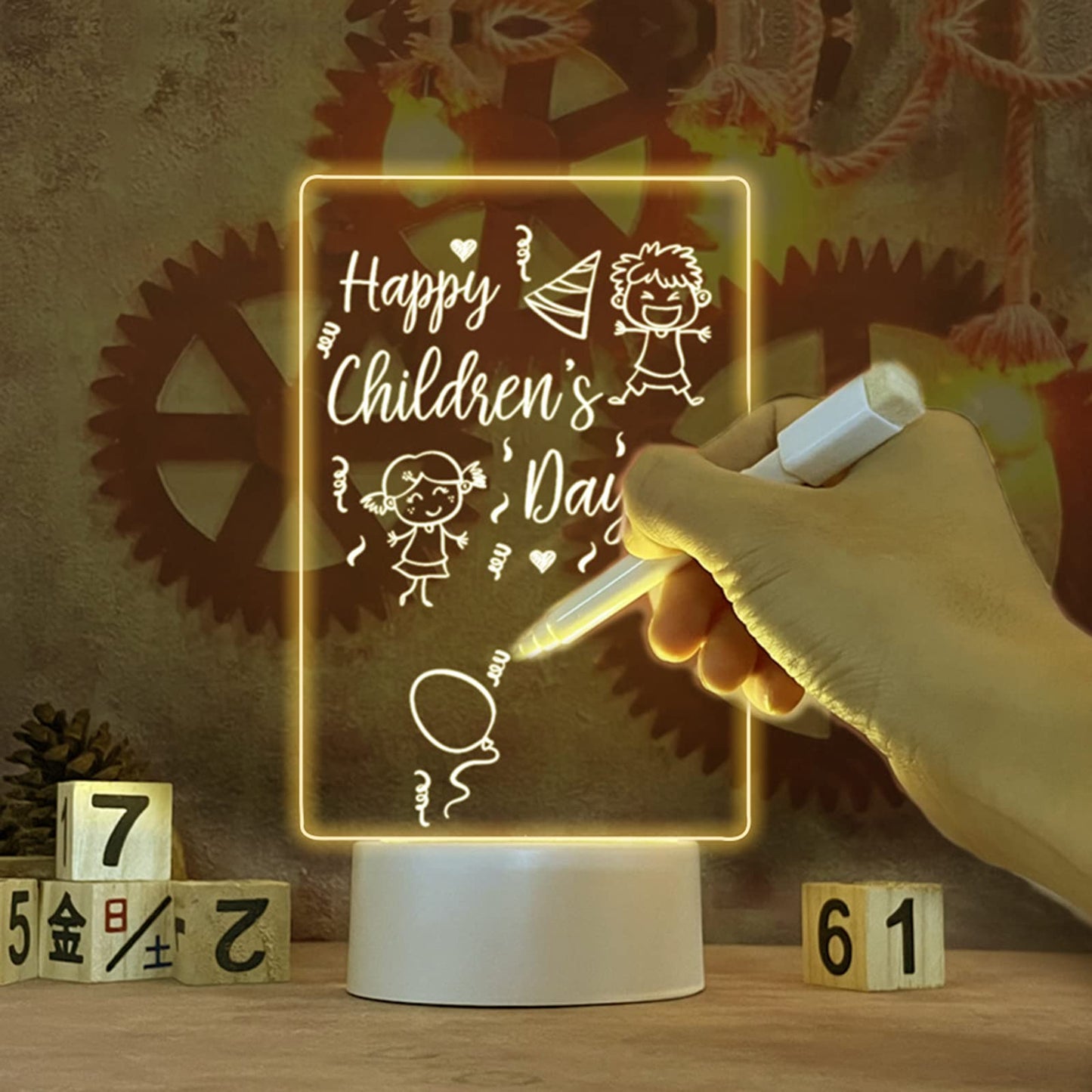 3D LED Natlampe med 7 eller 16 Farver og Fjernbetjening - FoxBox