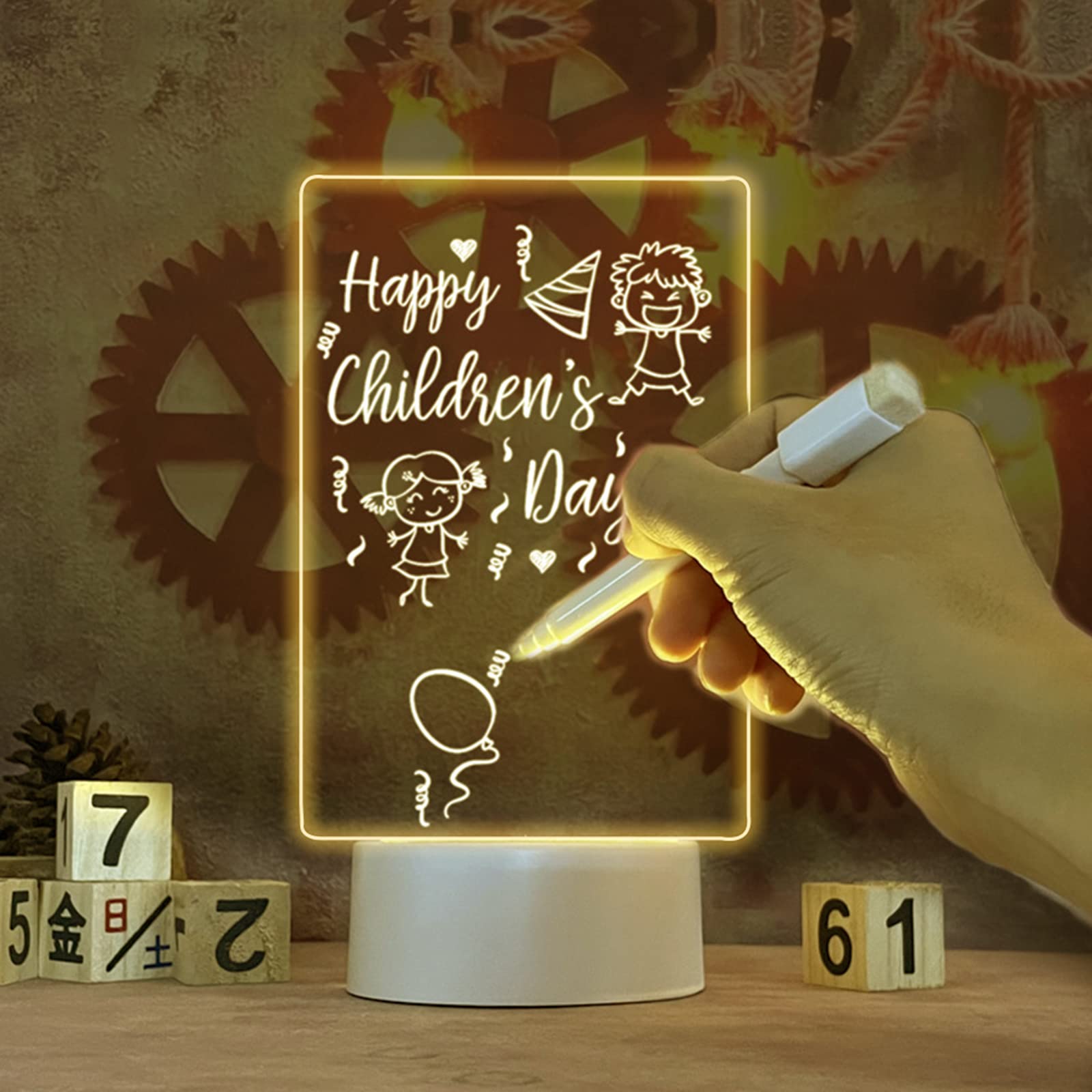 3D LED Natlampe med 7 eller 16 Farver og Fjernbetjening - FoxBox