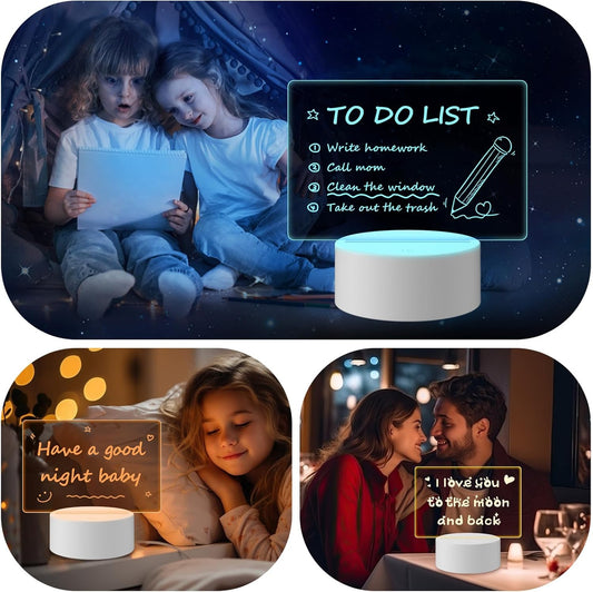 3D LED Natlampe med 7 eller 16 Farver og Fjernbetjening - FoxBox