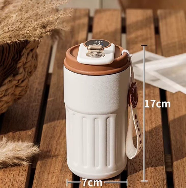 50ML Smart Rejse Kaffe Krus – LED Temperatur Display, Termoskrus i Rustfrit Stål, Isoleret Termoflaske, Bærbar Vakuumflaske - FoxBox