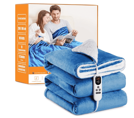 Heated Blanket with Automatic Shut - Off 180x200 cm Blue - FoxBox