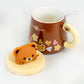 Kawaii Kop - Sød Bjørneformet Keramikkrus med Låg og Stor Kapacitet til Kaffe, Mælk og Drikkevarer med Sugerør - FoxBox