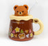 Kawaii Kop - Sød Bjørneformet Keramikkrus med Låg og Stor Kapacitet til Kaffe, Mælk og Drikkevarer med Sugerør - FoxBox