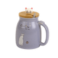 Kawaii Tea Cup – Sød Kat Keramisk Kaffe Krus med Kitty Låg og Ske, Japansk Stil, Novitetsgave til Kvinder, Katteelsker Gaver, 400ml - FoxBox