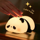 LED Natlampe "Panda" – Sød Silikone Lampe med Tre Lysindstillinger og Timer - FoxBox