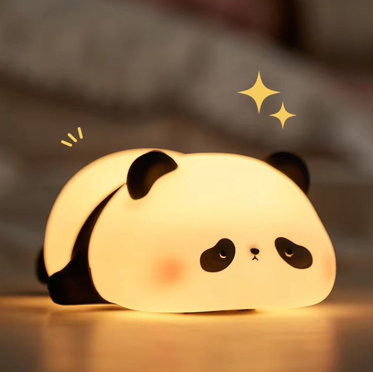 LED Natlampe "Panda" – Sød Silikone Lampe med Tre Lysindstillinger og Timer - FoxBox