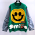 Smiling Face Loose Sweater Tops Women Denim Sleeve Round Neck Pullover Jumpers Winter Fashion Streetwear Stylish Chic Knitwear - FoxBox