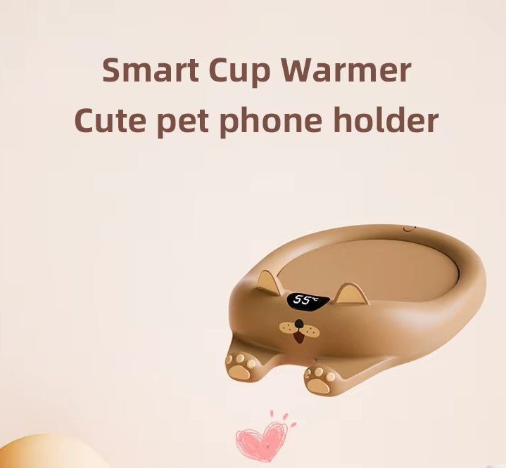 Søde Katte og Hunde - Kopvarmer til Kaffe, Mælk, Te og Vand med Automatisk Slukning og Konstant Temperatur – Perfekt Gave - FoxBox