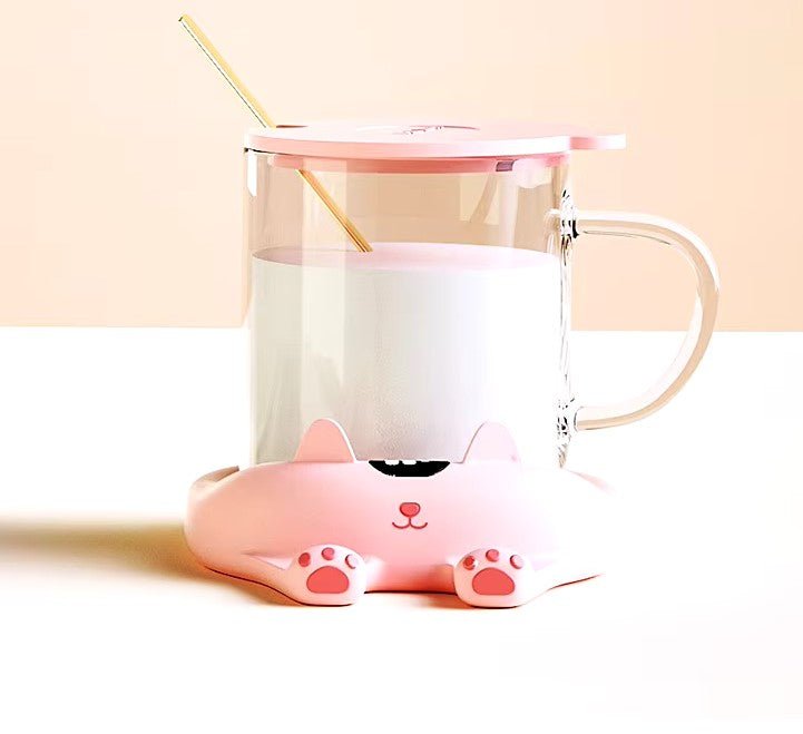 Søde Katte og Hunde - Kopvarmer til Kaffe, Mælk, Te og Vand med Automatisk Slukning og Konstant Temperatur – Perfekt Gave - FoxBox