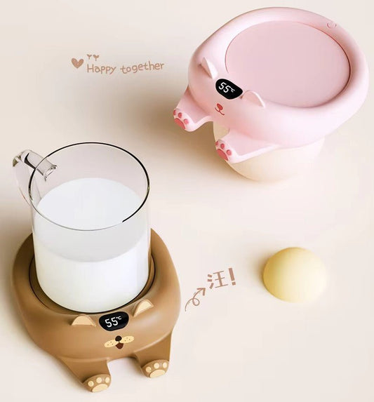 Søde Katte og Hunde - Kopvarmer til Kaffe, Mælk, Te og Vand med Automatisk Slukning og Konstant Temperatur – Perfekt Gave - FoxBox