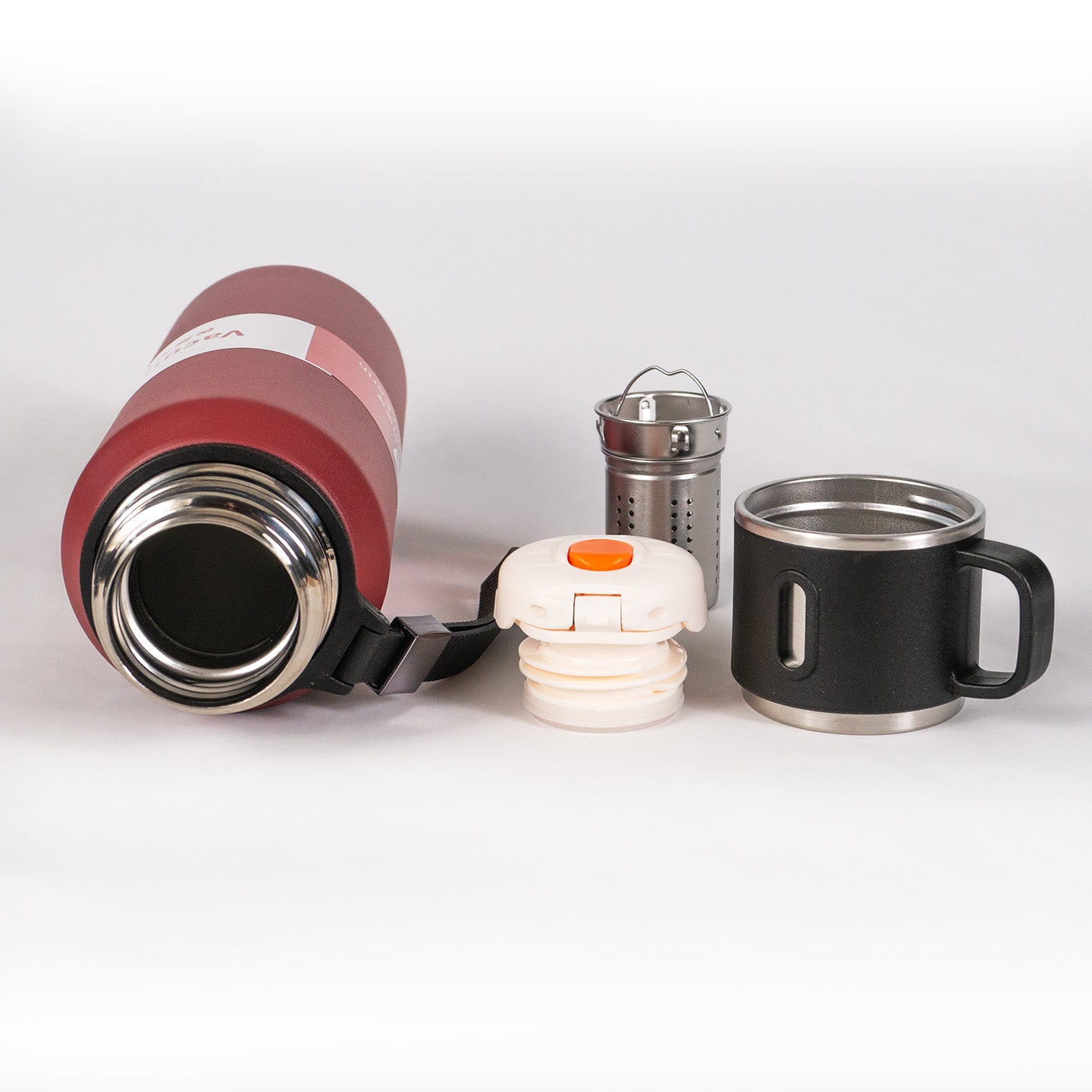 Stor Kapacitet 1000ml Kaffe Termos Vakuumflaske med Te Filter – Rejse Stainless Steel Vakuum Flaske, Holder Varme og Kulde (1L) - FoxBox