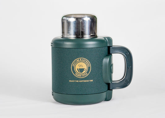 TEAHOO Kaffe Termosflaske med Temperaturdisplay, 316 Rustfrit Stål, Vakuum Termoflaske til Kaffe og Te med Stor Filter, 1200ml - FoxBox