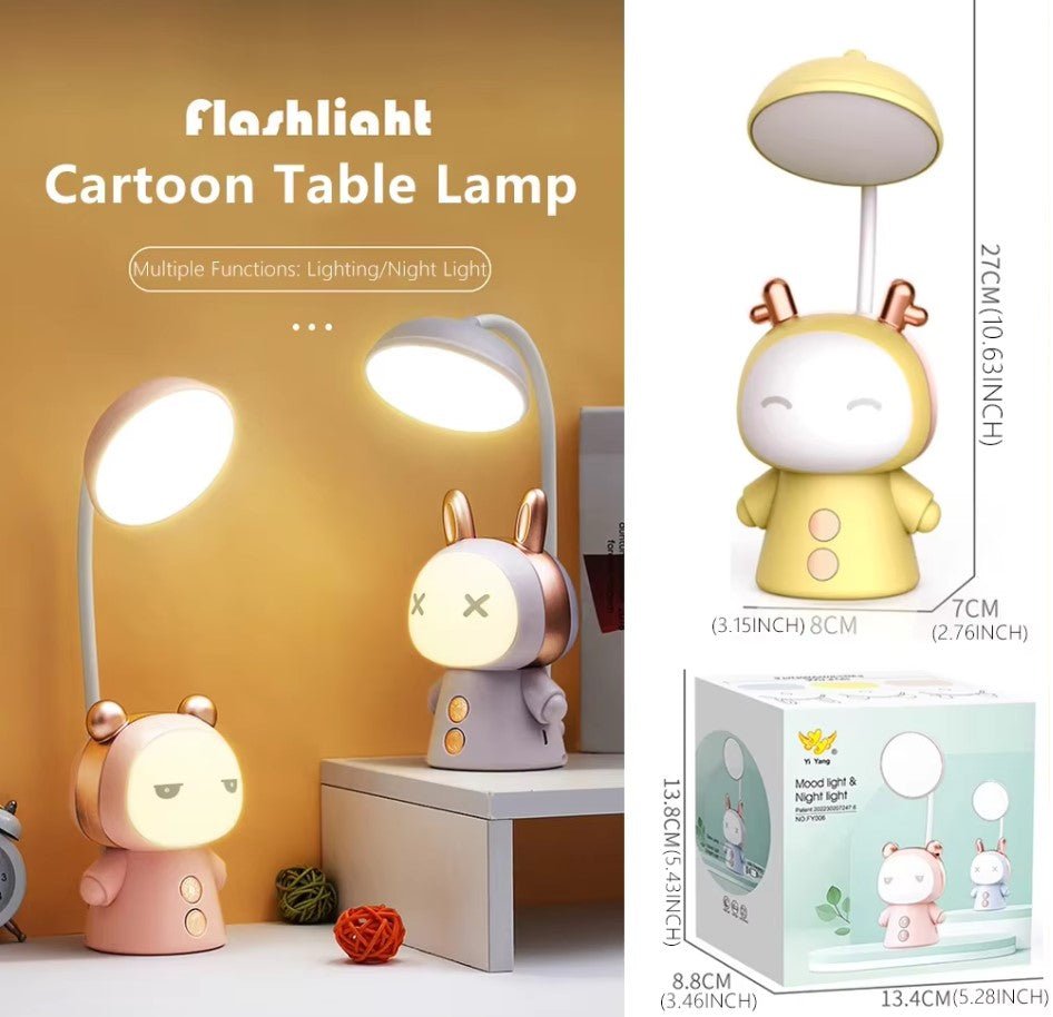 Tegneserie skrivebordslampe - energibesparende læselampe USB - opladning sovenatlampe LED Bordlampe til børn - Gave - FoxBox