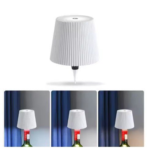 Trådløs Bordlampe til Flasker – Touch Control med 3 Farver og Trinløs Dæmpning - FoxBox