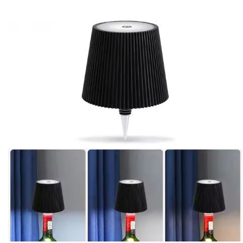 Trådløs Bordlampe til Flasker – Touch Control med 3 Farver og Trinløs Dæmpning - FoxBox